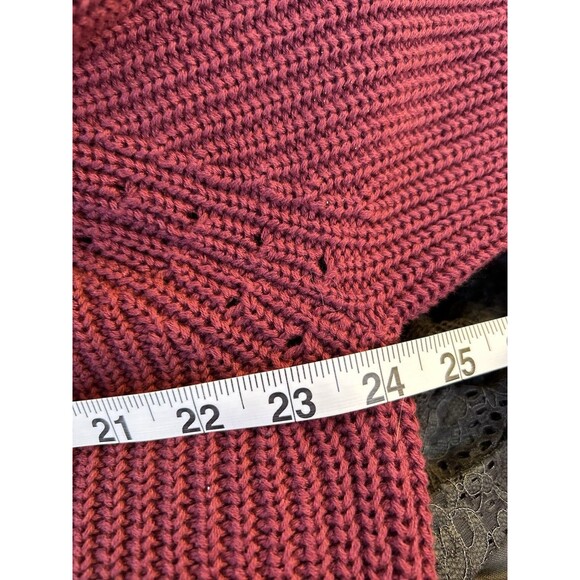 NWT Gap Shaker Stitch Chunky Knit Size L Boyfriend Grandpa Cardigan Burgundy - Picture 9 of 11